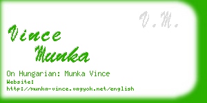 vince munka business card